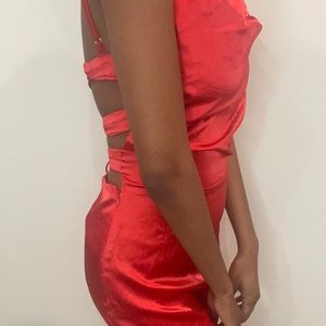 Red Back out Dress